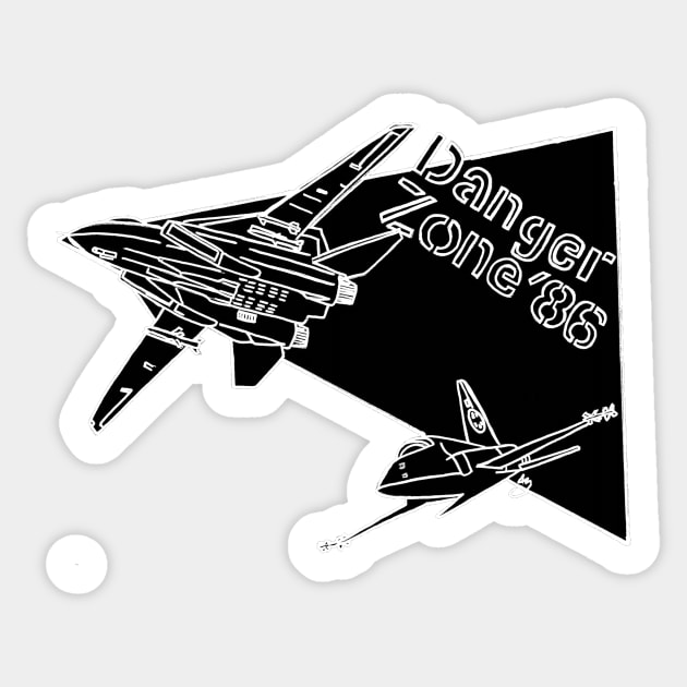 Danger Zone Top Gun 1986 Sticker by Joseph Baker